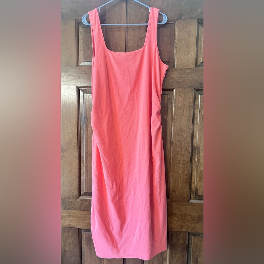 Old Navy Maternity Coral Tropics Ribbed Square Neck Dress - XXL - Picture 4 of 10